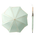 Petal Shape Long Handled Umbrella for Sun and Rain - Mint Green