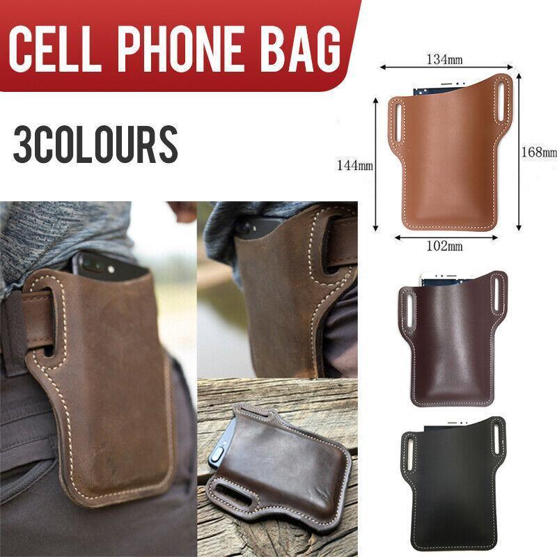 Phone Belt Pouch in Faux Leather, 16.8 x 13.4 cm - Brown - view 2