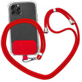 Phone Lanyard Adjustable 160cm Nylon Strap with Patch - Red