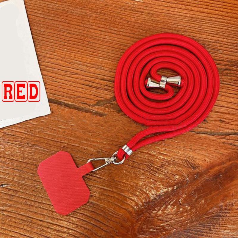 Phone Lanyard Adjustable 160cm Nylon Strap with Patch - Red - view 12
