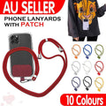 Phone Lanyard Adjustable 160cm Nylon Strap with Patch - White - view 2