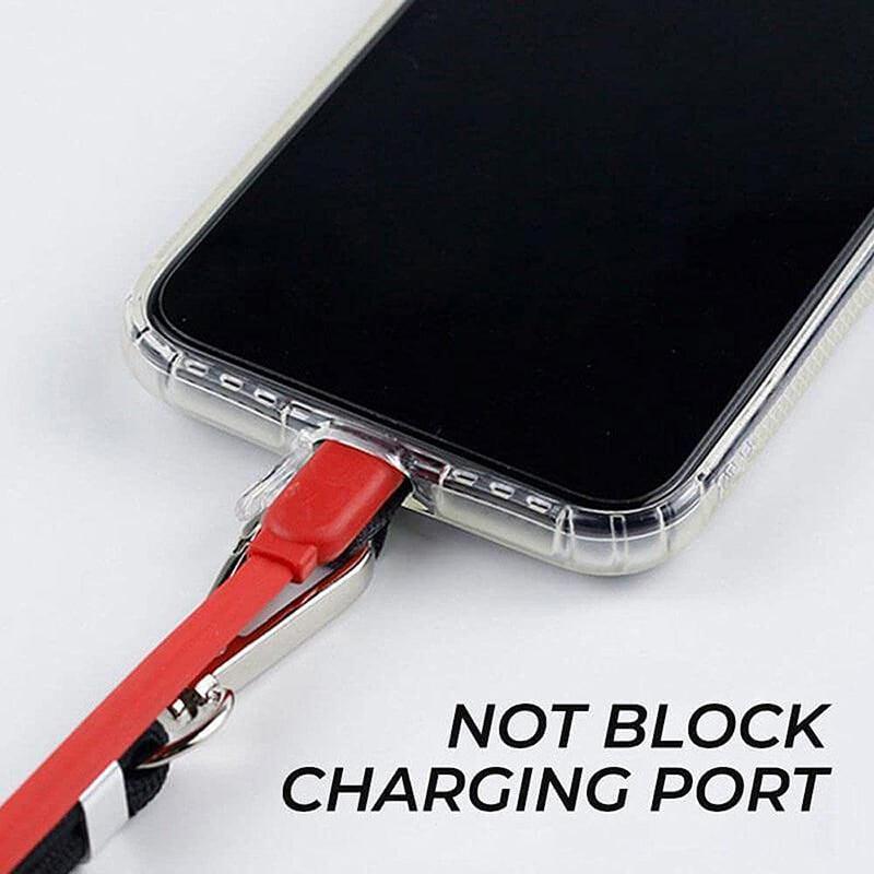 Phone Lanyard Adjustable 160cm Nylon Strap with Patch - White - view 4