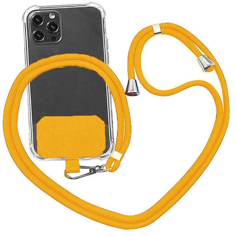 Phone Lanyard Adjustable 160cm Nylon Strap with Patch - Yellow