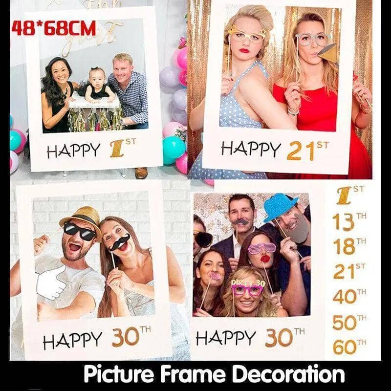 Photo Booth Props Paper Picture Frame - Happy 1st, 68 x 48 cm - view 2