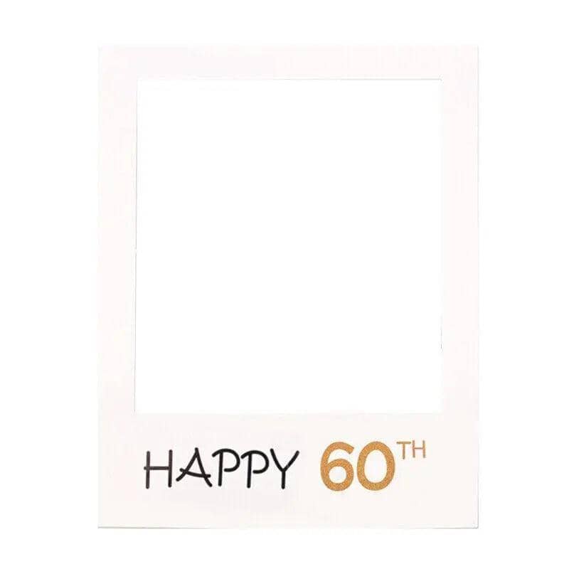Photo Booth Props Paper Picture Frame - Happy 60th, 68 x 48 cm