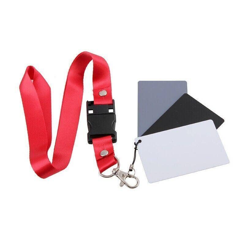 Photography Grey Card White Balance Set 18% with Black, White and Lanyard - view 2