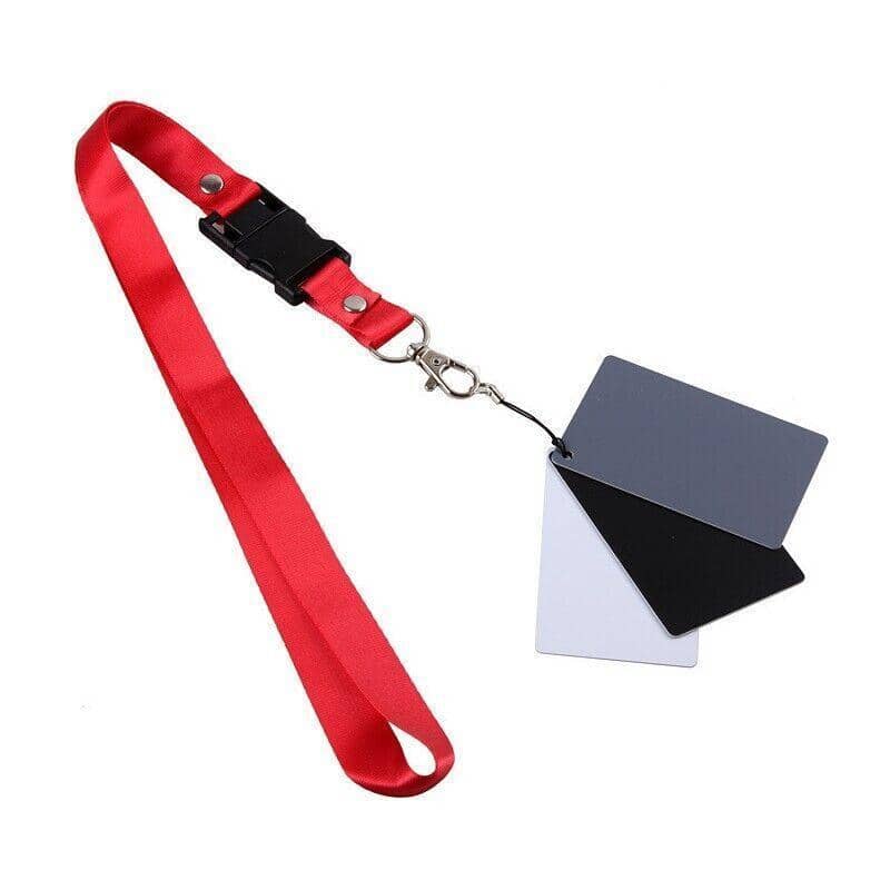 Photography Grey Card White Balance Set 18% with Black, White and Lanyard - view 4