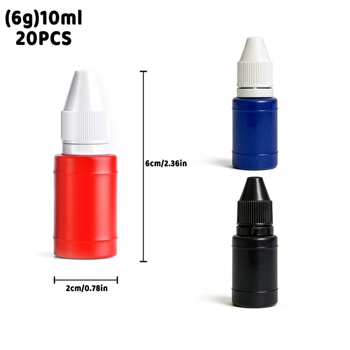 Photosensitive Stamp Ink Refill Bottles 10ml, 20 Pack - Black - view 4