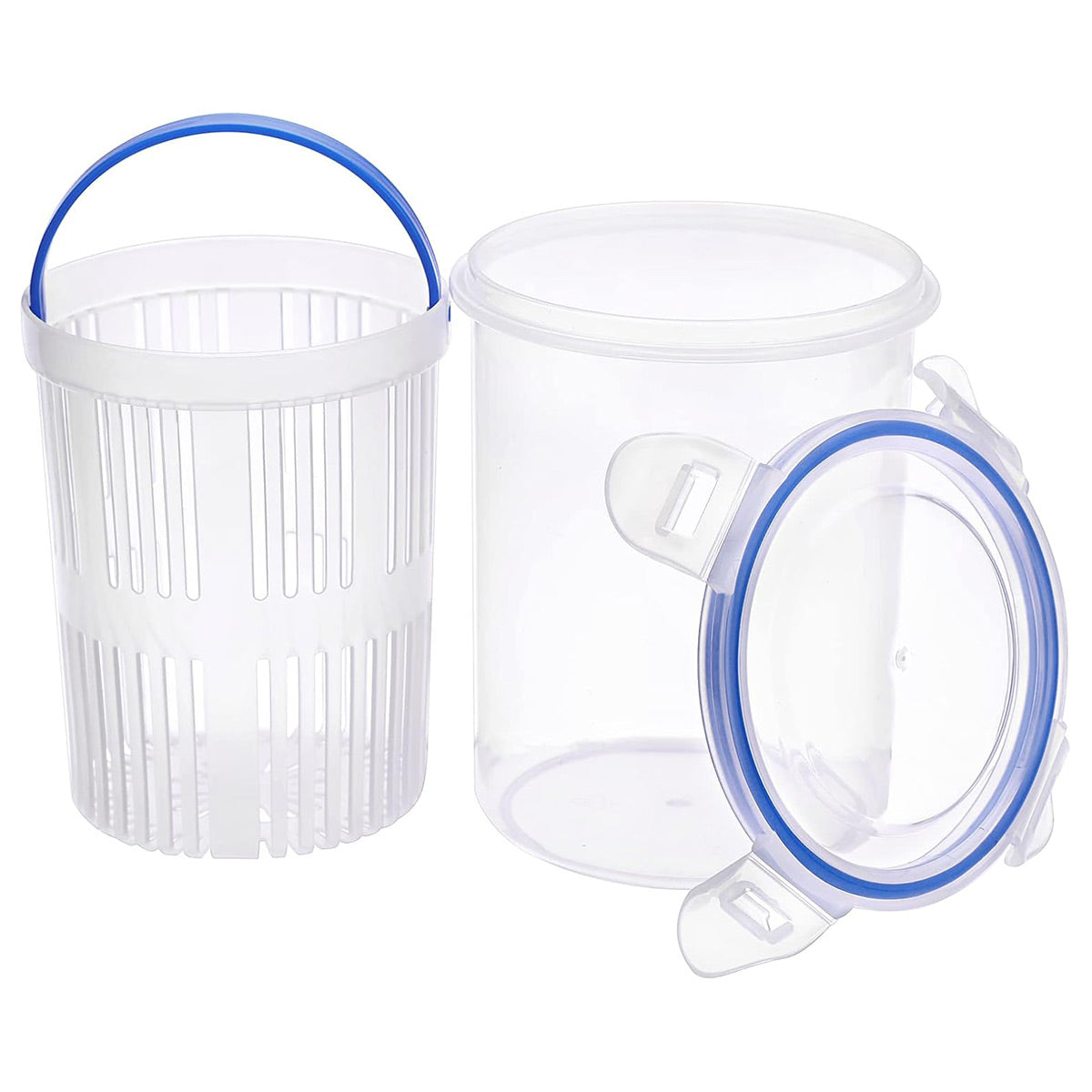 Pickle Storage Container with Drainage Basket and Flip-Top Lid - view 2