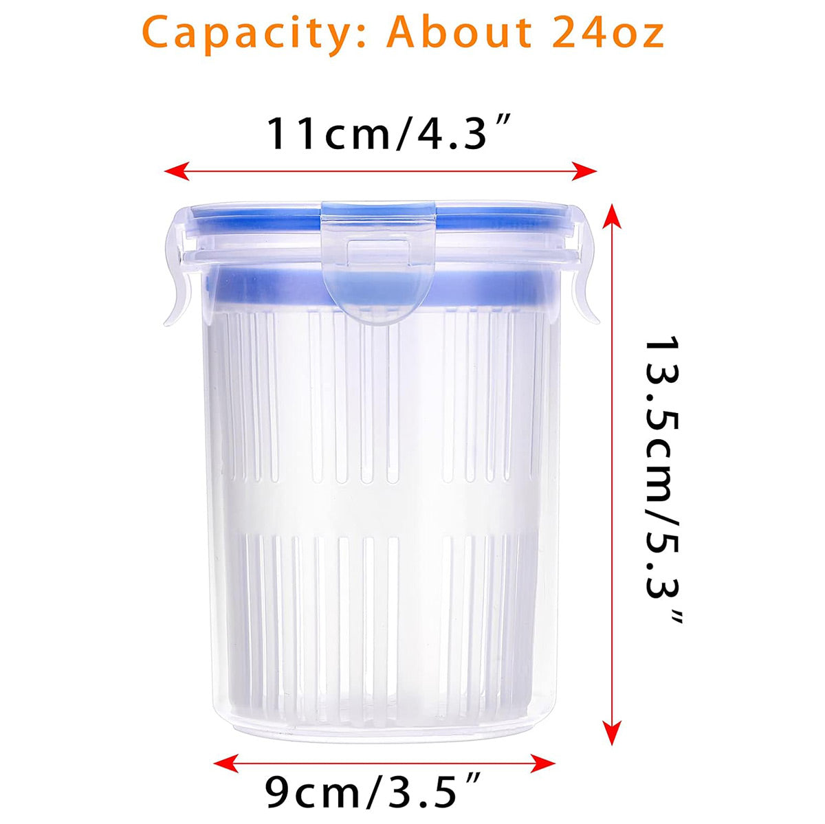 Pickle Storage Container with Drainage Basket and Flip-Top Lid - view 3