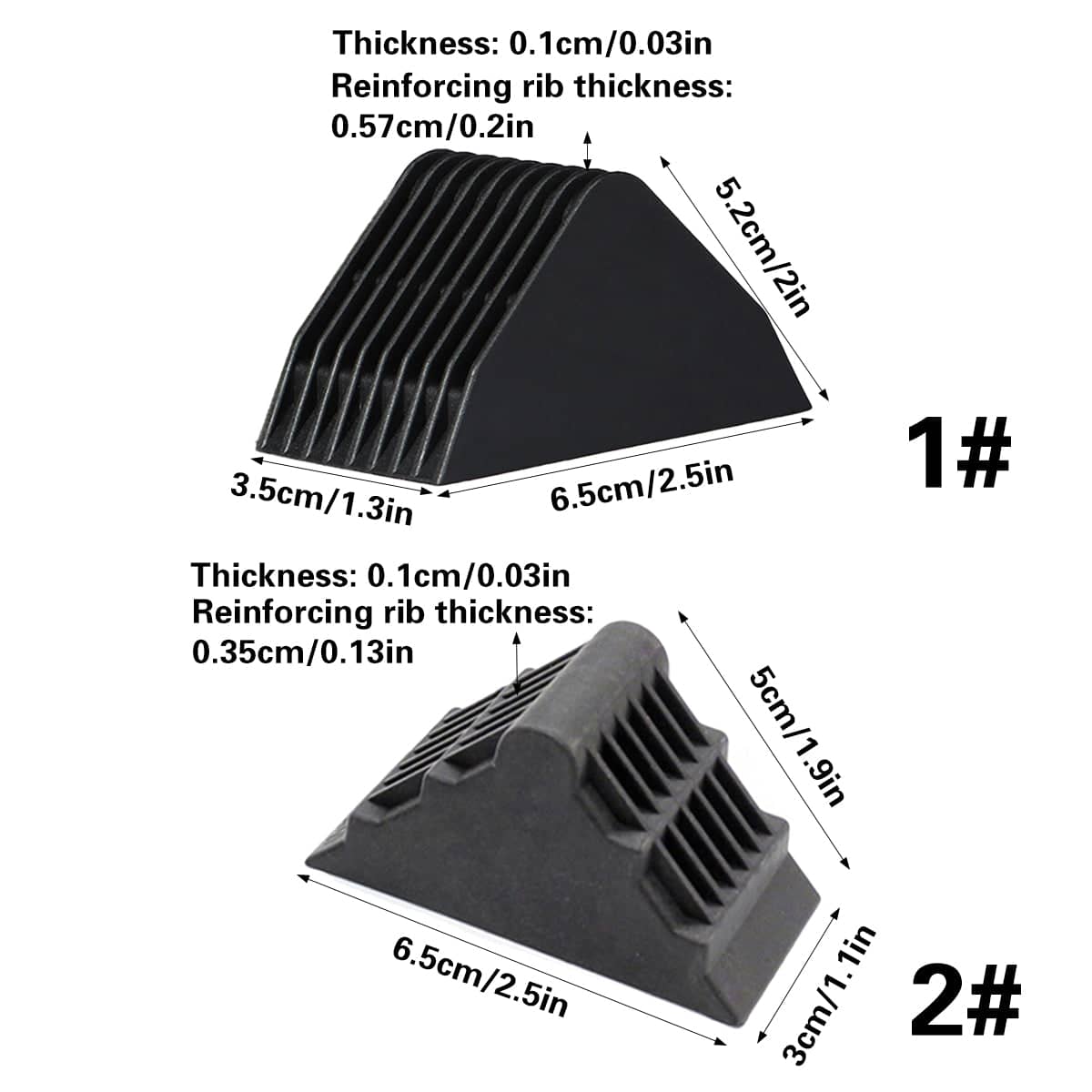 Picture Frame Corner Protectors, Pack of 50 - Black Stepped Ribbed, Style 2 - view 4