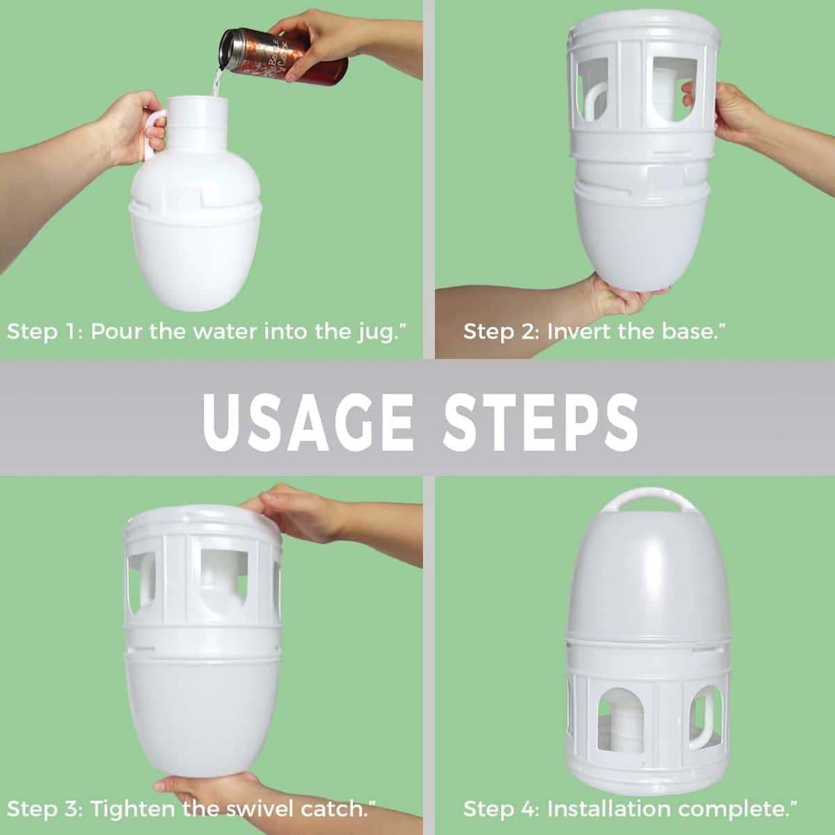 Pigeon Drinker 3 Litre White Plastic Bird Water Dispenser with Handle - view 5