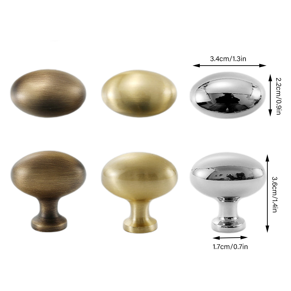 Pigeon Egg Cabinet Knob, Single Hole - Silver - view 4