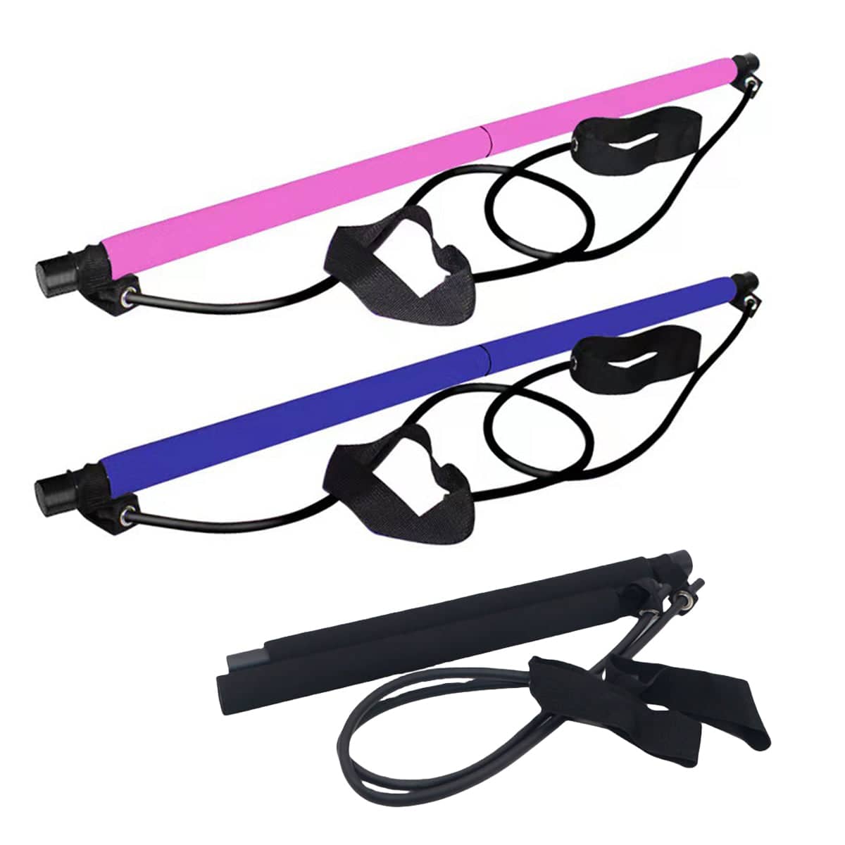 Pilates Stick Multi Functional Fitness Stick Elastic Training Rope - Pink - view 3