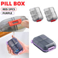Pill Case Vitamin Holder Double Layer, 10 Compartments - Red, Pack of 2 - view 2