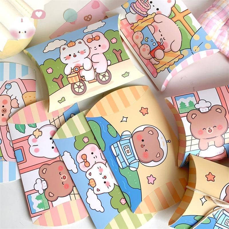 Pillow Shape Paper Gift Boxes, Pack of 100 Folding Cartons for Party and Wedding Favours - view 5
