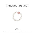 Pink and Silver Bead Stretch Ring for Women and Girls - view 3