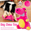 Pink Dinosaur Plush Squeaky Dog Toy for Medium Dogs, Chew Resistant Interactive Toy