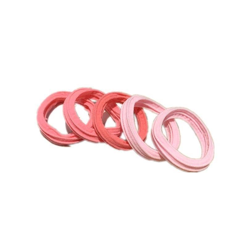 Pink Gradient Elastic Hair Bands for Girls - 5 Pack