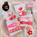 Pink Hair Clips Pack of 2 - Double Heart Pair - view 2