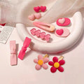 Pink Hair Clips Pack of 2 - Double Heart Pair - view 4
