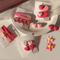 Pink Hair Clips Pack of 2 - Double Heart Pair - view 5