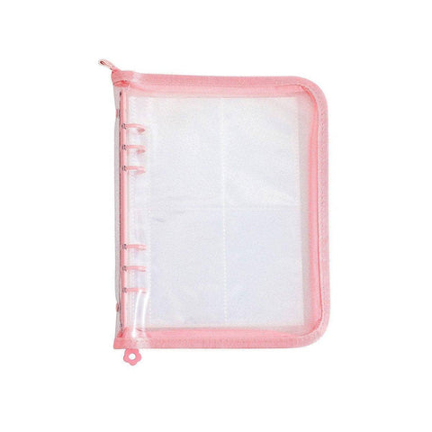 Pink Jewellery Storage Booklet with Zip Bags and Clear Pockets - view 2