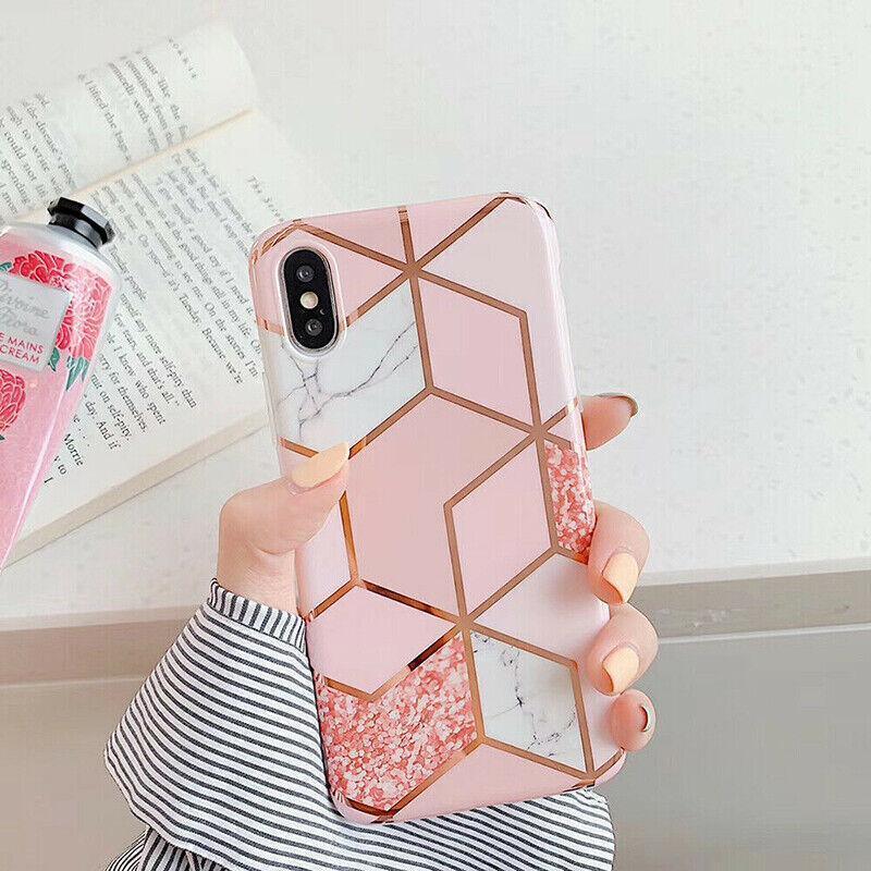 Pink Marble Shockproof Silicone Phone Case - iPhone 12 Mini - view 4