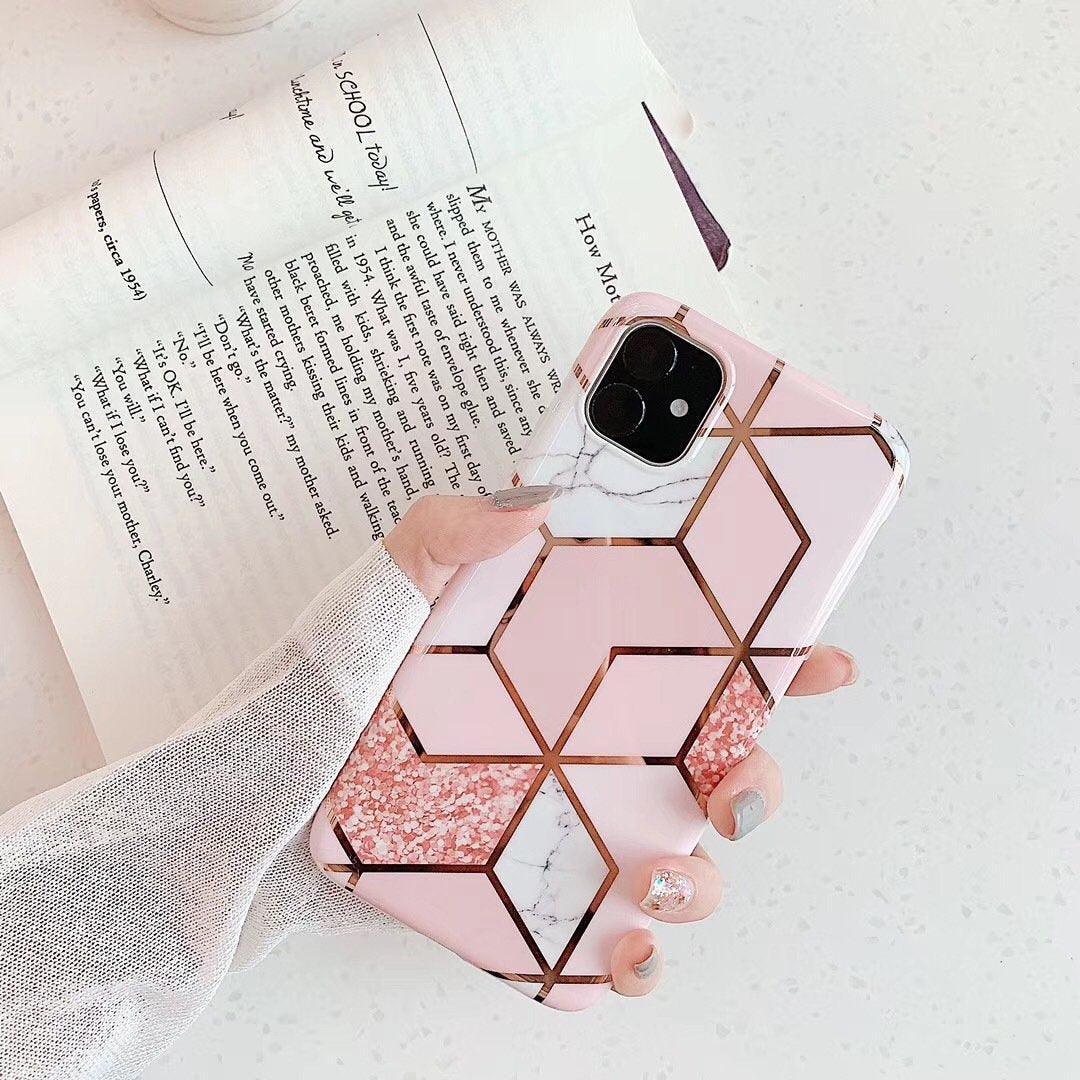 Pink Marble Shockproof Silicone Phone Case - For iPhone 12 Pro Max - view 10