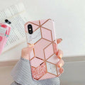 Pink Marble Shockproof Silicone Phone Case - For iPhone 14 Plus - view 4