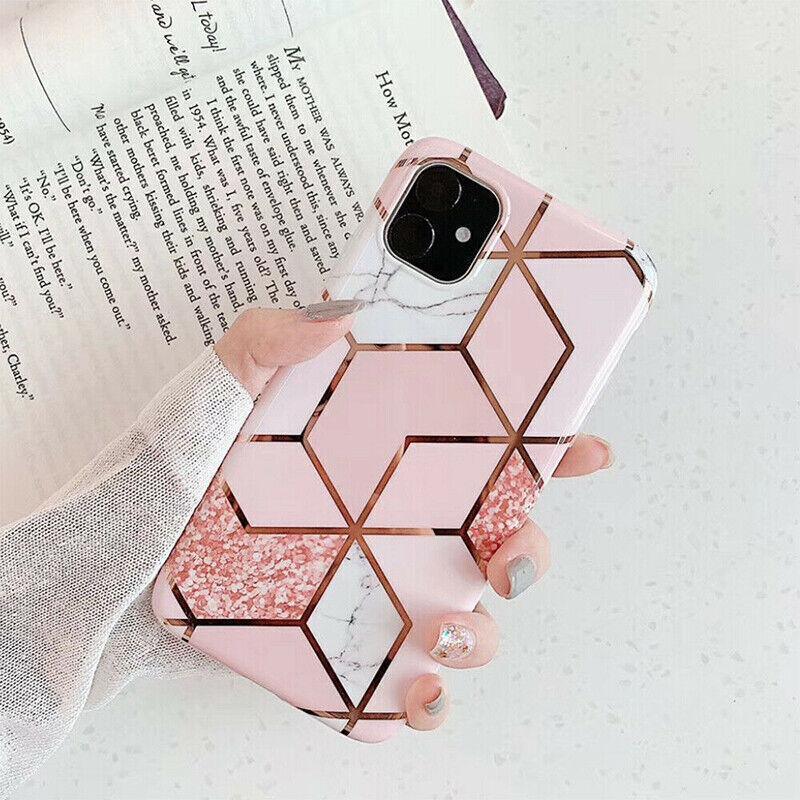 Pink Marble Shockproof Silicone Phone Case - For iPhone 14 Pro Max - view 5