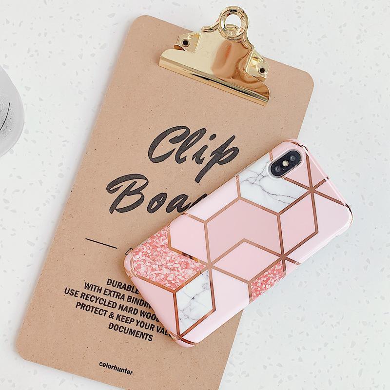 Pink Marble Shockproof Silicone Phone Case - For iPhone 14 Pro Max - view 6