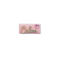 Pink Metal Hair Clip with Crystal Script Lettering and Heart Gem - Rectangle Design