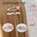 Pink Metal Hair Clip with Crystal Star Charms - Open Rectangle Design - view 2
