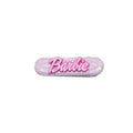 Pink Metal Hair Clip with Pink and White Script Lettering - Slim Bar Design