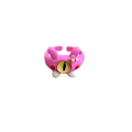 Pink Monster Eye Open Ring with Yellow Eye and Rabbit Ears - view 2