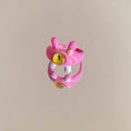 Pink Monster Eye Open Ring with Yellow Eye and Rabbit Ears - view 5