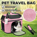 Pink Soft Pet Travel Carrier Bag with Mesh and Shoulder Strap