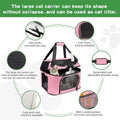 Pink Soft Pet Travel Carrier Bag with Mesh and Shoulder Strap - view 5