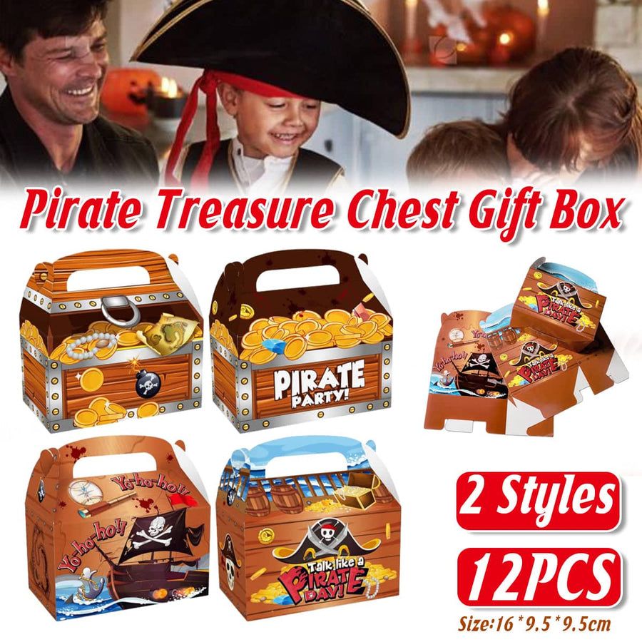 Pirate Treasure Chest Candy Gift Boxes, Pack of 12 Party Favour Supplies