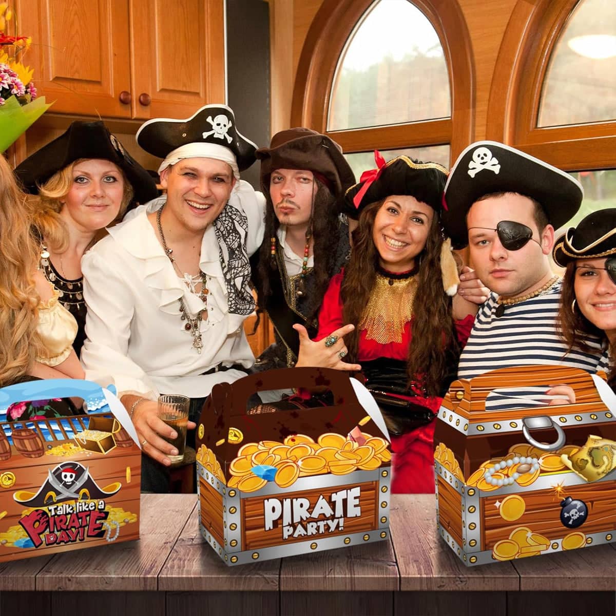 Pirate Treasure Chest Candy Gift Boxes, Pack of 12 Party Favour Supplies - view 4