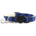 Plaid Cat Collar with Breakaway Buckle and Bell - Blue