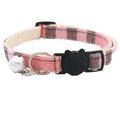 Plaid Cat Collar with Breakaway Buckle and Bell - Pink