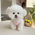 Plaid Pet Dress with Flower Detail and Leash Ring - Pink, Extra Large (Chest 50 cm) - view 5