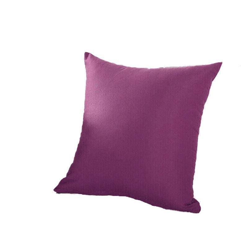 Plain Solid Colour Polyester Cushion Cover - Dark Purple, Small 45 x 45cm