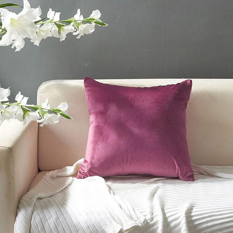 Plain Solid Colour Polyester Cushion Cover - Green, Small 45 x 45cm - view 10
