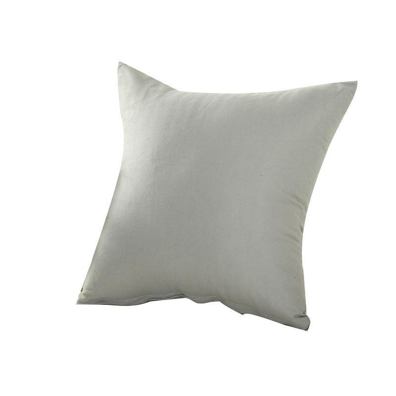 Plain Solid Colour Polyester Cushion Cover - Grey, Small 45 x 45cm