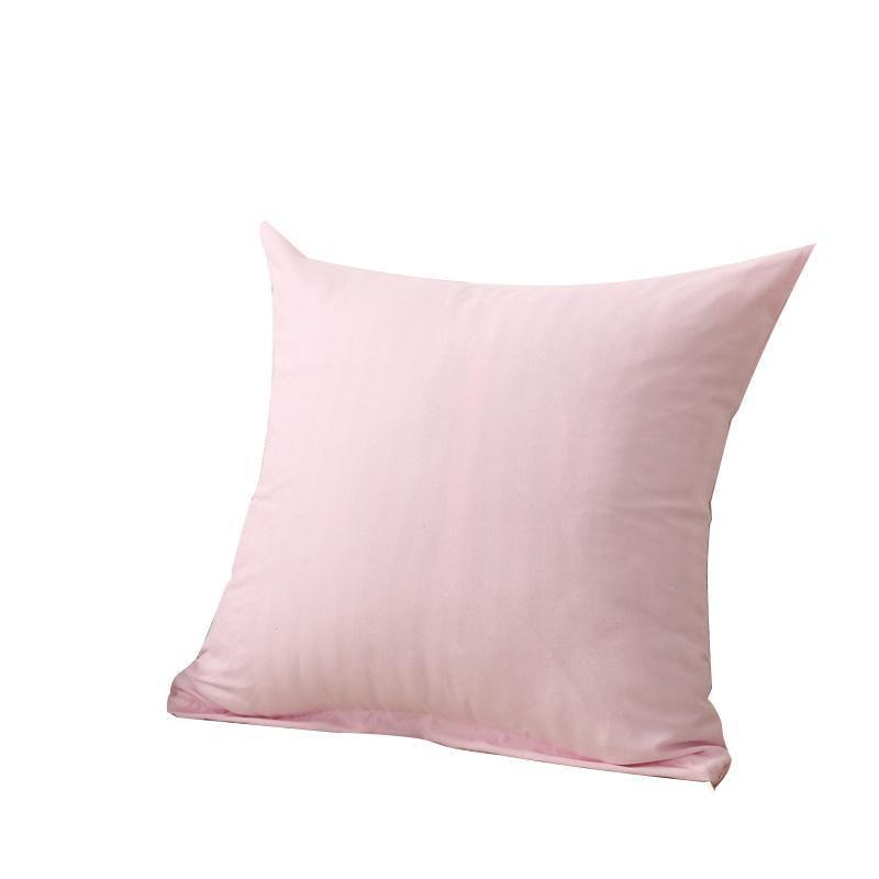 Plain Solid Colour Polyester Cushion Cover - Pink, Small 45 x 45cm