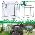 Plant Growing Shed Greenhouse Cover 130 x 91 x 150 cm, Clear Cover with Steel Frame and Roll up Door