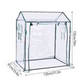 Plant Growing Shed Greenhouse Cover 130 x 91 x 150 cm, Clear Cover with Steel Frame and Roll up Door - view 3